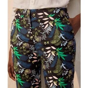 Boden NWT Richmond 7/8 trouser black safari print Leafy Floral Size 10R